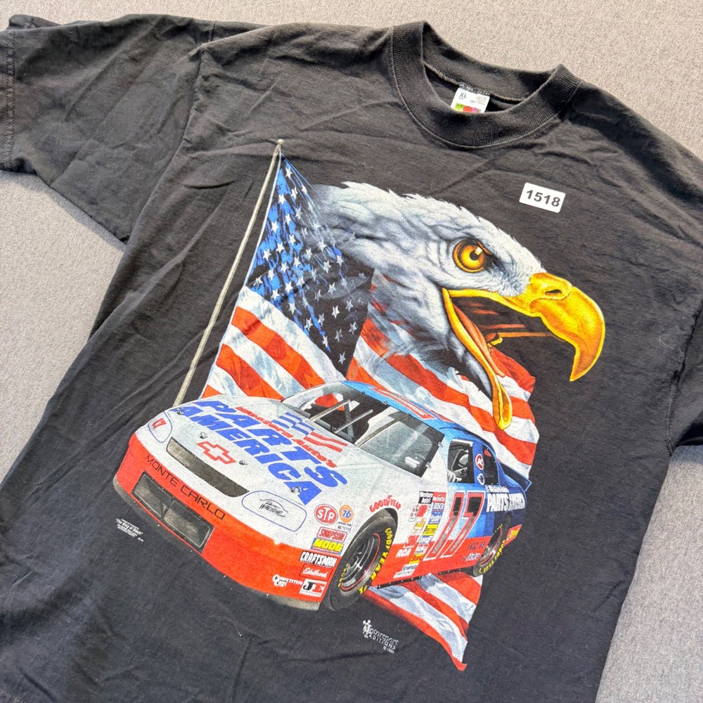 Vintage 1995 Darrell Waltrip NASCAR Parts America Eagle T-Shirt XL Made in USA